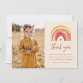 ボーホー レインボー キッズ フォト バースデー サンキューカード (正面)