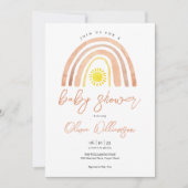 ボーホー レインボー サン ベイビー シャワー 招待状 (正面)