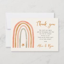 ボーホー レインボー & スター ベイビー シャワー ポエム サンキューカード