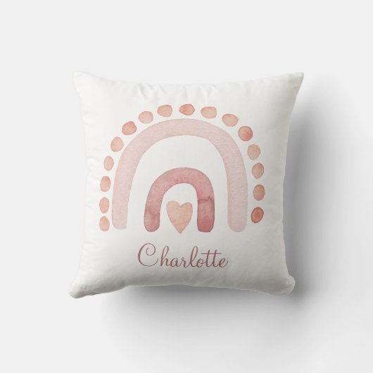 ボーホー レインボー ダスティ ピンク ぬいぐるみスロー枕 クッション (裏面)