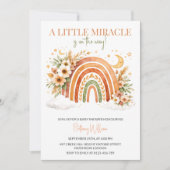 ボーホー レインボー ニュートラル ベビーシャワー 招待状 (正面)