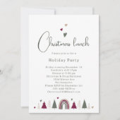 ボーホー レインボー ハートのクリスマスランチ 招待状 (正面)