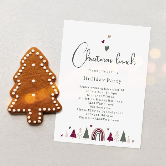 ボーホー レインボー ハートのクリスマスランチ 招待状