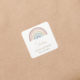 ボーホー レインボー ベイビー シャワーステッカー スクエアシール