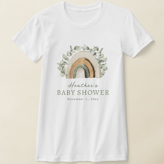 ボーホー レインボー ベイビー シャワー Tシャツ