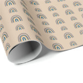 ボーホー レインボー ベージュ ラッピングペーパー (ロールコーナー)