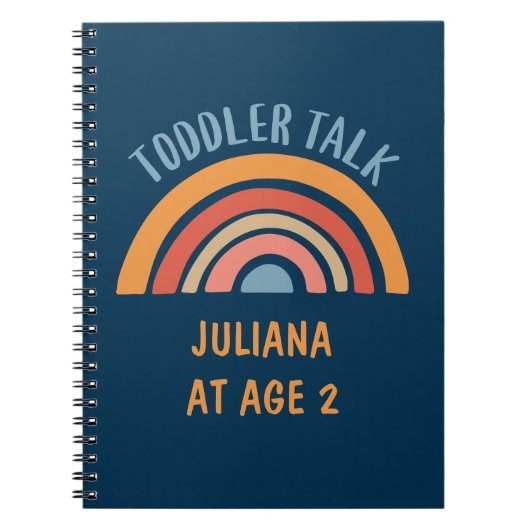 ボーホー レインボー ユニーク 幼児の言葉 パーソナライズ ノートブック (正面)