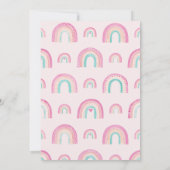 ボーホー レインボー ワンパーフェクトイヤー 1歳の誕生日パーティー 招待状 (裏面)