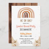 ボーホー レインボー 性別発表 招待状 (正面/裏面)