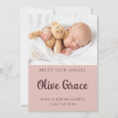 ボーホー レインボー 新生児出産のお知らせ 招待状 (裏面)