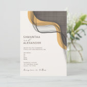 ボーホー レトロ カジュアル バックヤード ウェディング 招待状 (スタンド正面)