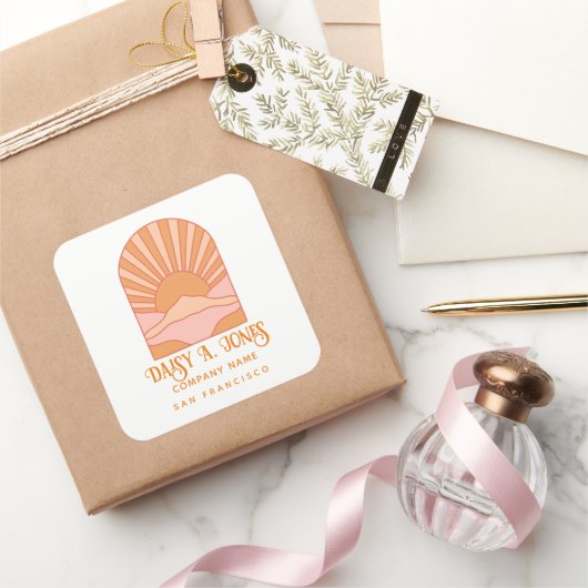ボーホー レトロ サンライズ プロダクト ラベル (ギフト)
