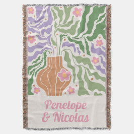 ボーホー レトロ フラワー オーダーメイド アパートメント ブランケット