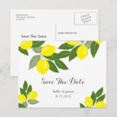 ボーホー レモン ウェディング セーブ ザ デート ポストカード (正面/裏面)