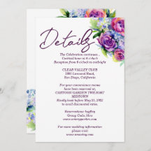 ボーホー ローズとピーコックの紫の水彩花束