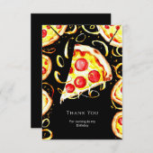 ボーホー ワイフムカル ピザ バースデー サンキューカード (正面/裏面)