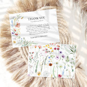ボーホー ワイルドフラワーのメドウ ブライダルシャワー サンキューカード
