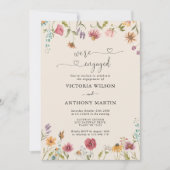 ボーホー ワイルドフラワーエンゲージメントパーティー招待状 招待状 (正面)