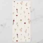 ボーホー ワイルドフラワーズ アイボリー クリーム ウェディング 3コース メニュー (裏面)