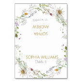 ボーホー ワイルドフラワーズ ウェディング テーブル カード (正面)