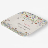 ボーホー ワイルドフラワーズ バタフライ ブライダルシャワー ペーパープレート (傾斜あり)