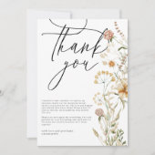 ボーホー ワイルドフラワーズ フォト ブライダルシャワー サンキューカード (正面)