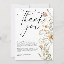 ボーホー ワイルドフラワーズ フォト ブライダルシャワー サンキューカード