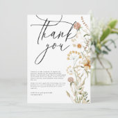 ボーホー ワイルドフラワーズ フォト ブライダルシャワー サンキューカード (スタンド正面)
