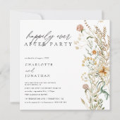 ボーホー ワイルドフラワーズ ミニマル エロープメント ウェディング 招待状 (正面)