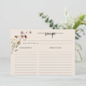 ボーホー ワイルドフラワーズ 大きなレシピ カード (スタンド正面)