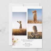 ボーホー ワイルドフラワー3 フォト 卒業パーティー 招待状 (裏面)