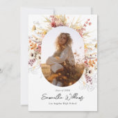 ボーホー ワイルドフラワー アーチ 卒業おめでとうカード 招待状 (裏面)