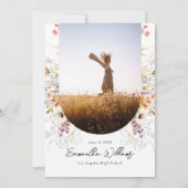 ボーホー ワイルドフラワー アーチ 卒業おめでとう カード (裏面)