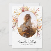 ボーホー ワイルドフラワー アーチ 卒業お礼カード 招待状 (裏面)