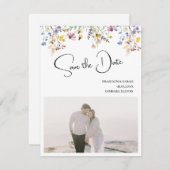 ボーホー ワイルドフラワー ウェディング セーブザデート (正面/裏面)