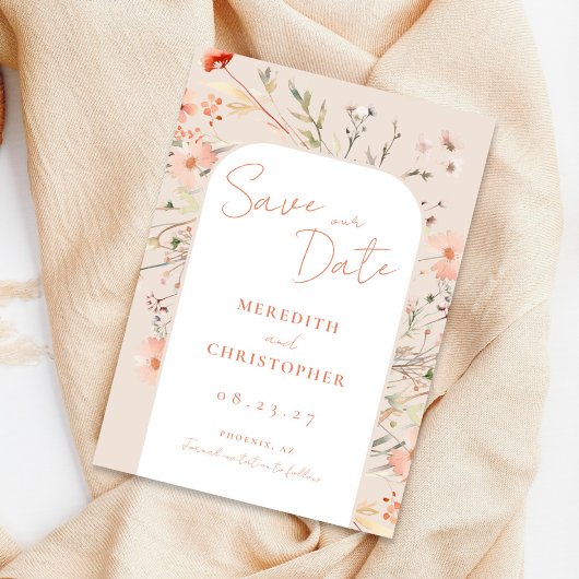 ボーホー ワイルドフラワー ウェディング セーブザデート