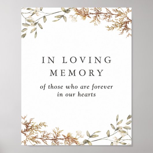 ボーホー ワイルドフラワー ウェディング 愛する人のメモリアルサイン ポスター (正面)