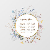 ボーホー ワイルドフラワー オープニングアワー ウィンドウクリング ウィンドウサイン (シート)