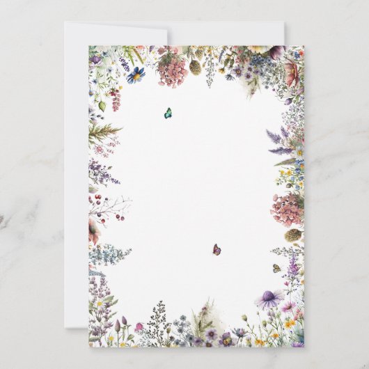 ボーホー ワイルドフラワー ガーデンエンゲージメントパーティー 招待状 (裏面)