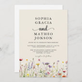 ボーホー ワイルドフラワー ガーデン エレガント ワイルドフラワー セーブザデート (正面/裏面)