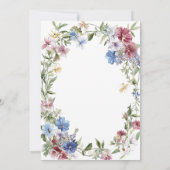 ボーホー ワイルドフラワー ガール ベイビー イン ブルーム ベイビー シャワー 招待状 (裏面)