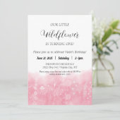 ボーホー ワイルドフラワー キッズ バースデー インビテ 水彩 招待状 (スタンド正面)
