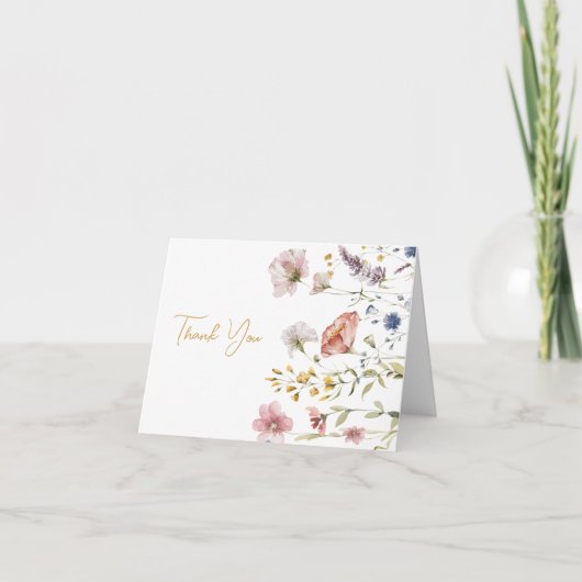 ボーホー ワイルドフラワー サンキューカード (正面)