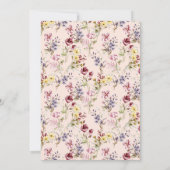 ボーホー ワイルドフラワー パターン ブラッシュ 卒業パーティー 招待状 (裏面)