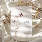 ボーホー ワイルドフラワー フラワーベイビーシャワー 招待状