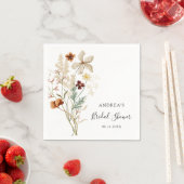 ボーホー ワイルドフラワー ブライズシャワー スタンダードカクテルナプキン (インサイチュ)
