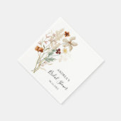 ボーホー ワイルドフラワー ブライズシャワー スタンダードカクテルナプキン (角)