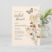 ボーホー ワイルドフラワー ブライズシャワー 招待状 (スタンド正面)