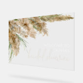 ボーホー ワイルドフラワー ブライダルシャワー アクリル ウェルカムサイン アクリルサイン (傾斜)