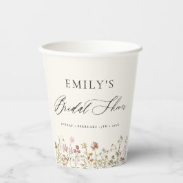 ボーホー ワイルドフラワー ブライダルシャワー ガーデン スクリプト 紙コップ